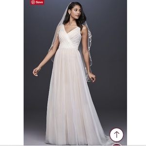 Pleated Tulle Tank Wedding Dress OP1347 Size 4